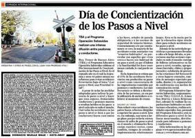 Article in the newspaper "LA RAZON" in Argentina